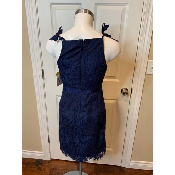Lilly Pulitzer Kayleigh True Navy Blue Shift Dress Fern Gallery Lace,  Size 0 - Picture 4 of 5